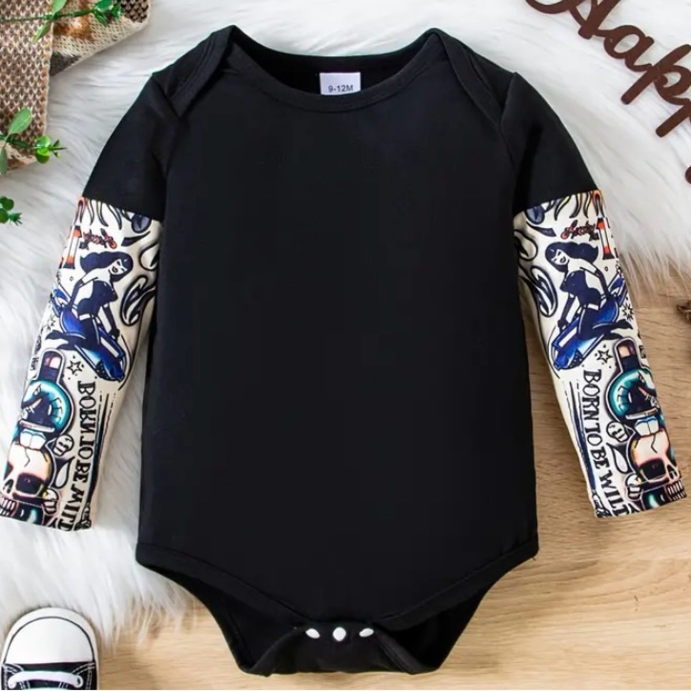 205. 🎉Infant Tattoo Sleeve Onesie